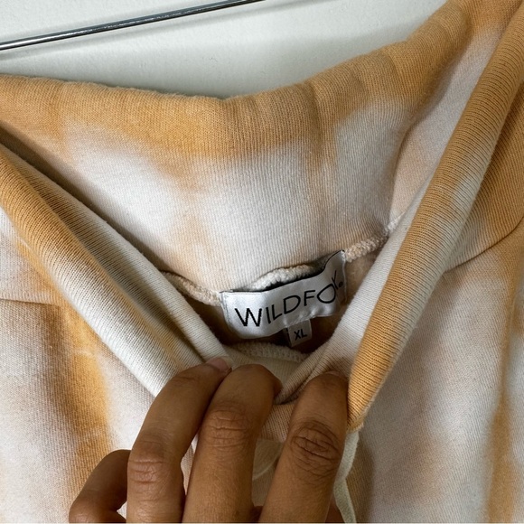 WILDFOX Jude Pant In tie dye Orange wide leg sweatpants - Picture 5 of 9